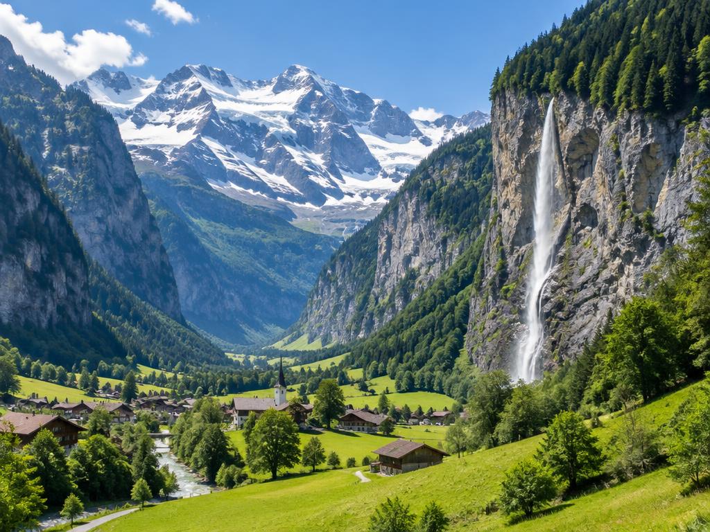 Imagen de referencia de Alpes y pueblos suizos