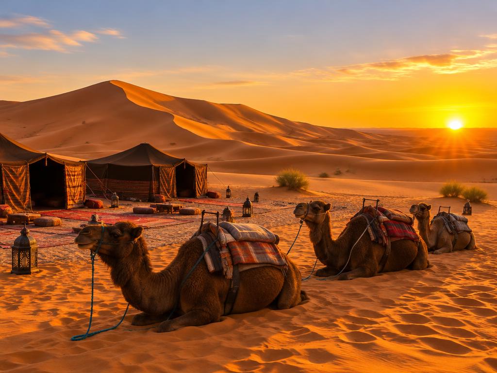 Imagen de referencia de Marrakech y desierto