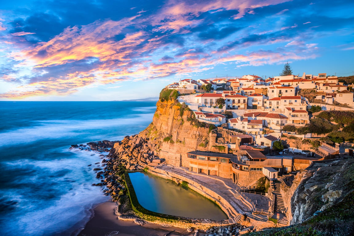 Azenhas do Mar, Sintra near Lisbon on a beautiful sunset