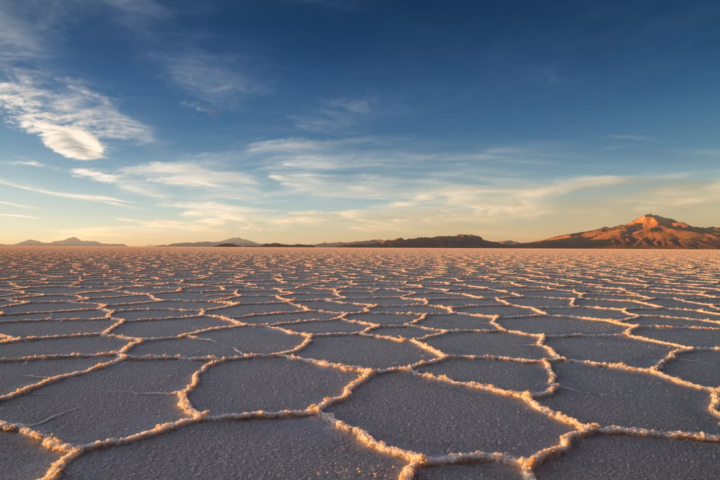 Salt Lake Salar De Uyuni in the Afternoon Sun