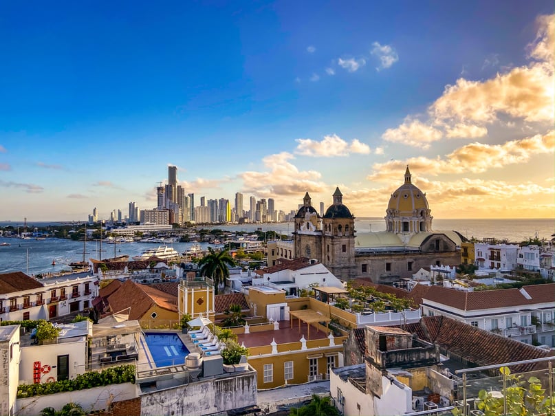 Streets of Cartagena in Colombia